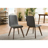 Baxton Studio Sugar Dark Grey Upholstered Walnut Finishing Dining Chair, PK2 123-6796